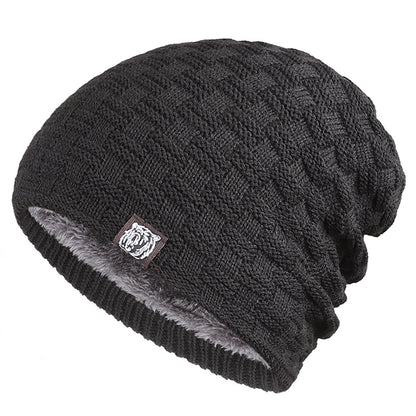 Tiger Label Fleece Warm Men's Hat: Cozy Style for Chilly Days - Urban Caps 