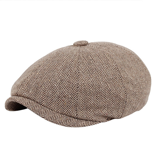 Vintage British-Style Octagonal Cap – Unisex Cotton-Blend Duckbill Hat - Urban Caps 