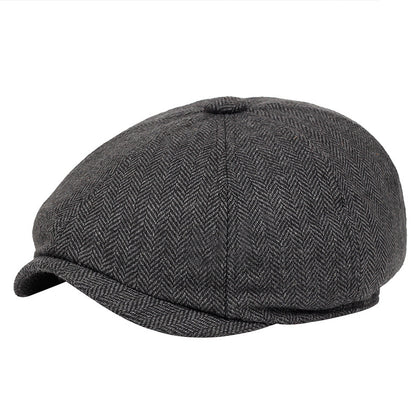 Vintage British-Style Octagonal Cap – Unisex Cotton-Blend Duckbill Hat - Urban Caps 