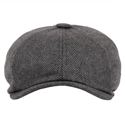 Vintage British-Style Octagonal Cap – Unisex Cotton-Blend Duckbill Hat - Urban Caps 
