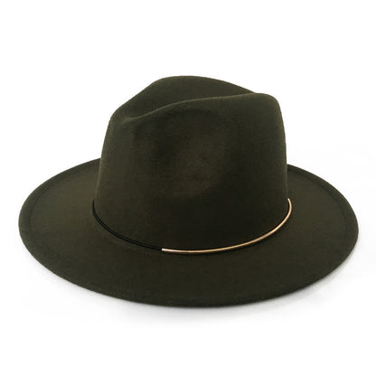 Women's Trendy Hats Gold Buckle Jazz Hat - Urban Caps 
