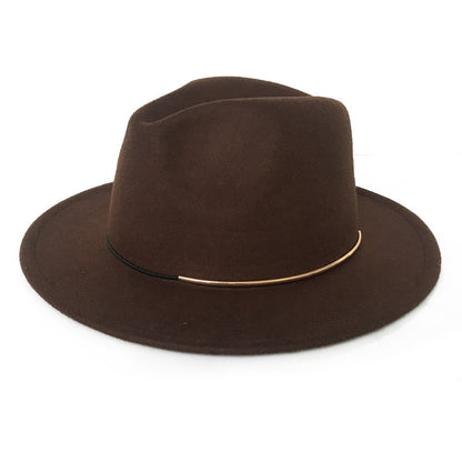 Women's Trendy Hats Gold Buckle Jazz Hat - Urban Caps 