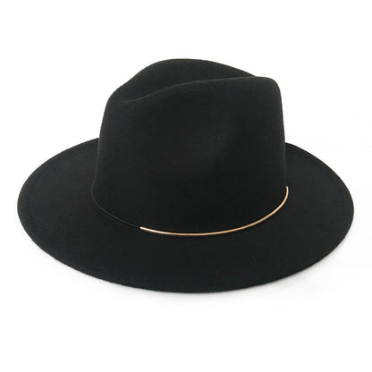 Women's Trendy Hats Gold Buckle Jazz Hat - Urban Caps 
