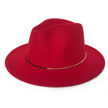 Women's Trendy Hats Gold Buckle Jazz Hat - Urban Caps 