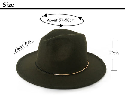 Women's Trendy Hats Gold Buckle Jazz Hat - Urban Caps 