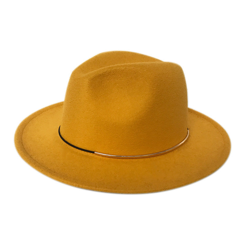 Women's Trendy Hats Gold Buckle Jazz Hat