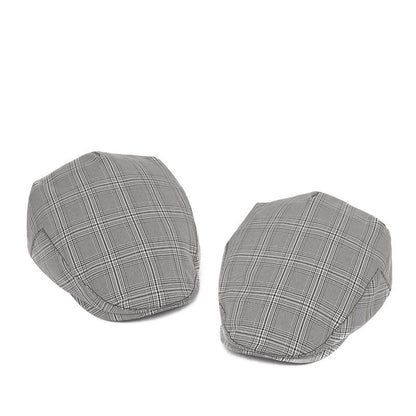 British Plaid Beret Hat Men's Forward Hat Casual Retro Duck Tongue Old Man Hat Day Thin Spring And Summer Tide - Urban Caps 