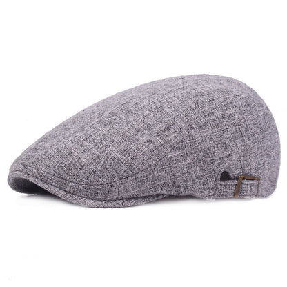 Retro Distressed Forward Hat Outdoor Tourist Hat Monochrome Beret - Urban Caps 