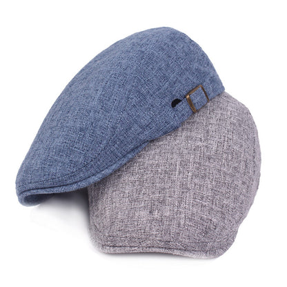 Retro Distressed Forward Hat Outdoor Tourist Hat Monochrome Beret - Urban Caps 