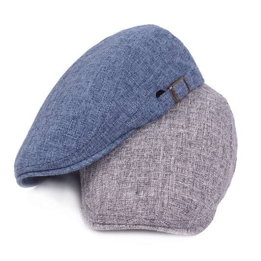 Retro Distressed Forward Hat Outdoor Tourist Hat Monochrome Beret - Urban Caps 