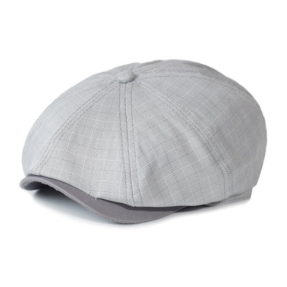 Lattice Octagonal Hat Thin Spring And Summer European And American Striped Newsboy Hat British Fashion Beret Painter Forward Cap - Urban Caps 