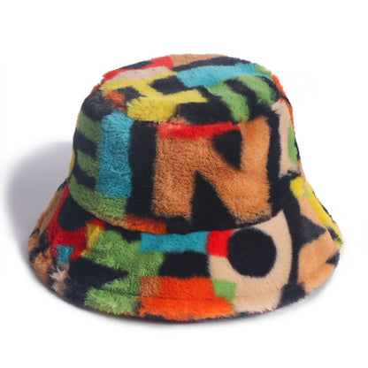 New Digital Print Rabbit Fur Fisherman Hat For Autumn And Winter - Urban Caps 