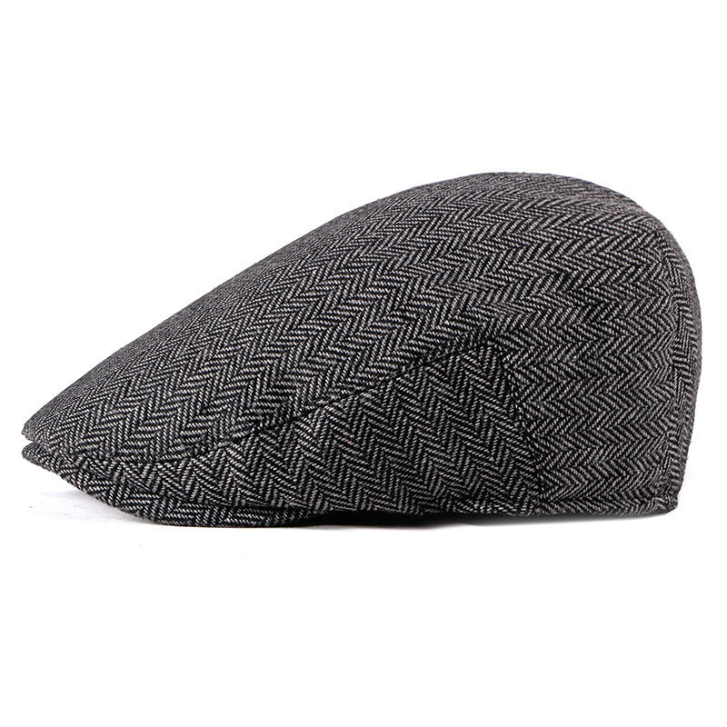 Men's Korean Fashion Simple Striped Beret - Urban Caps 