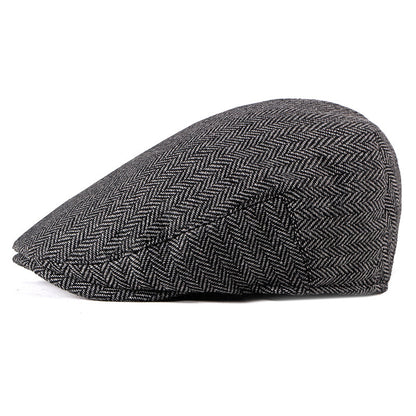 Men's Korean Fashion Simple Striped Beret - Urban Caps 