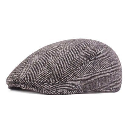 Herringbone Beret, Simple Cap For Men And Women, Autumn And Winter Hat, Old Man Hat - Urban Caps 