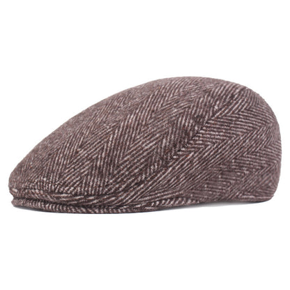 Herringbone Beret, Simple Cap For Men And Women, Autumn And Winter Hat, Old Man Hat - Urban Caps 
