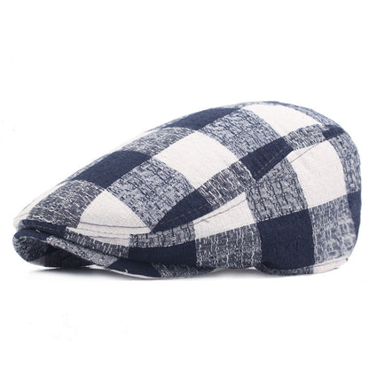 Plaid Cotton Beret Hat – Stylish Bell-Shaped Cap for Women - Urban Caps 
