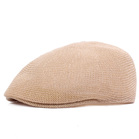 NET hat summer Beret men's mesh cap British casual Sun Hat Women's straw hat - Urban Caps 