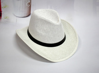 Summer Straw Weaving Along The Middle Of The Cowboy Hat Outdoors - Urban Caps 