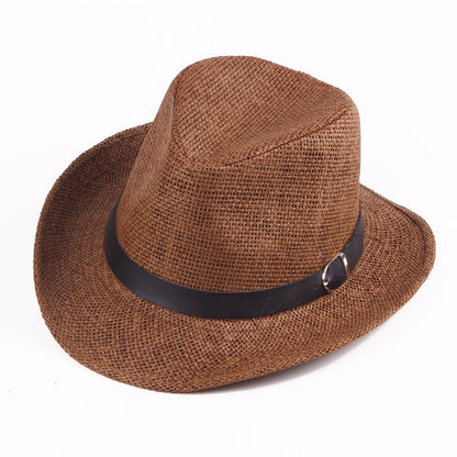 Summer Straw Weaving Along The Middle Of The Cowboy Hat Outdoors - Urban Caps 