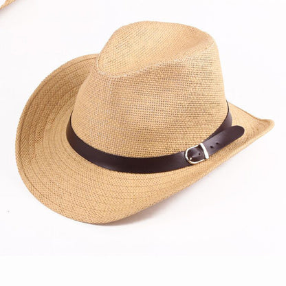 Summer Straw Weaving Along The Middle Of The Cowboy Hat Outdoors - Urban Caps 