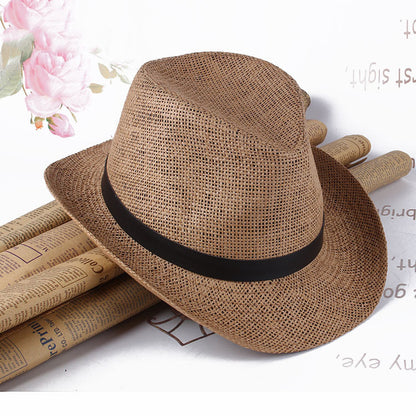 Summer Straw Weaving Along The Middle Of The Cowboy Hat Outdoors - Urban Caps 