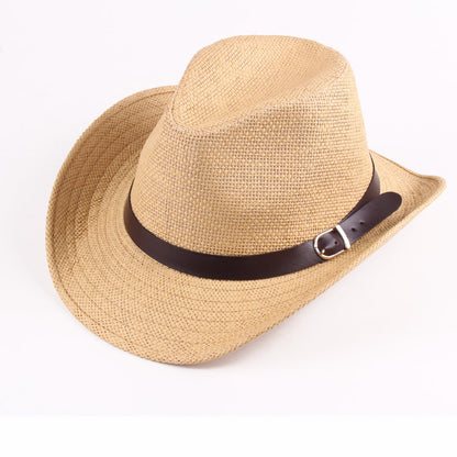 Summer Straw Weaving Along The Middle Of The Cowboy Hat Outdoors - Urban Caps 
