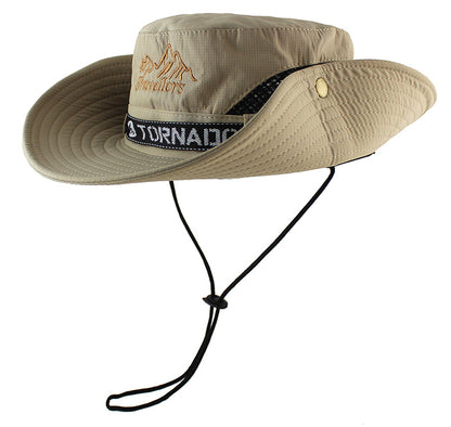 Men'S Outdoor Summer Sunshade Cover Face Fisherman Straw Hat Fishing Sun Hat - Urban Caps 
