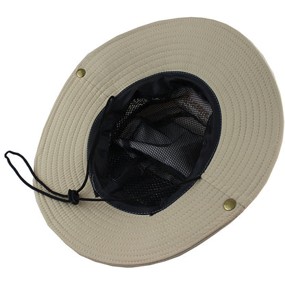 Men'S Outdoor Summer Sunshade Cover Face Fisherman Straw Hat Fishing Sun Hat - Urban Caps 