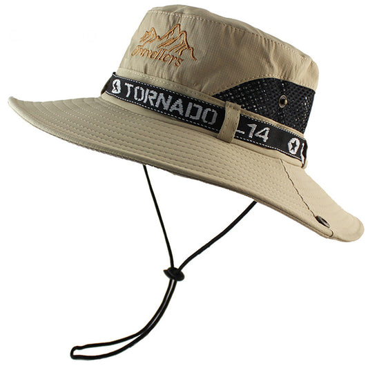Men'S Outdoor Summer Sunshade Cover Face Fisherman Straw Hat Fishing Sun Hat - Urban Caps 