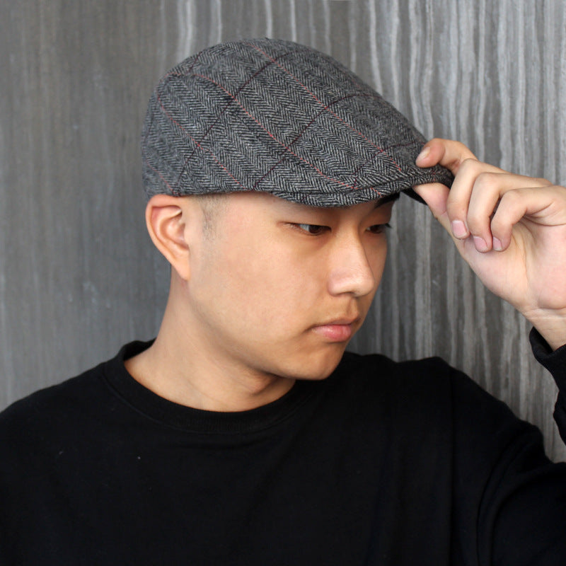 Women'S Check Cap With Warm Peaked Cap - Urban Caps 