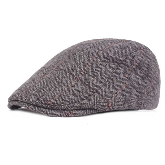 Women'S Check Cap With Warm Peaked Cap - Urban Caps 