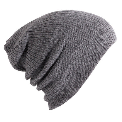 Solid Color Striped Woolen Hat - Urban Caps 