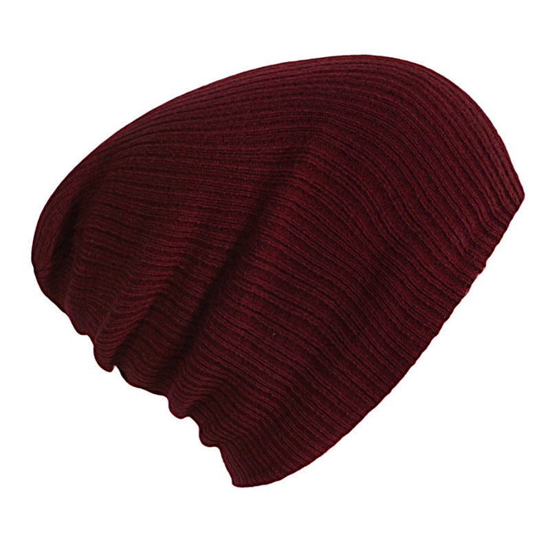 Solid Color Striped Woolen Hat - Urban Caps 