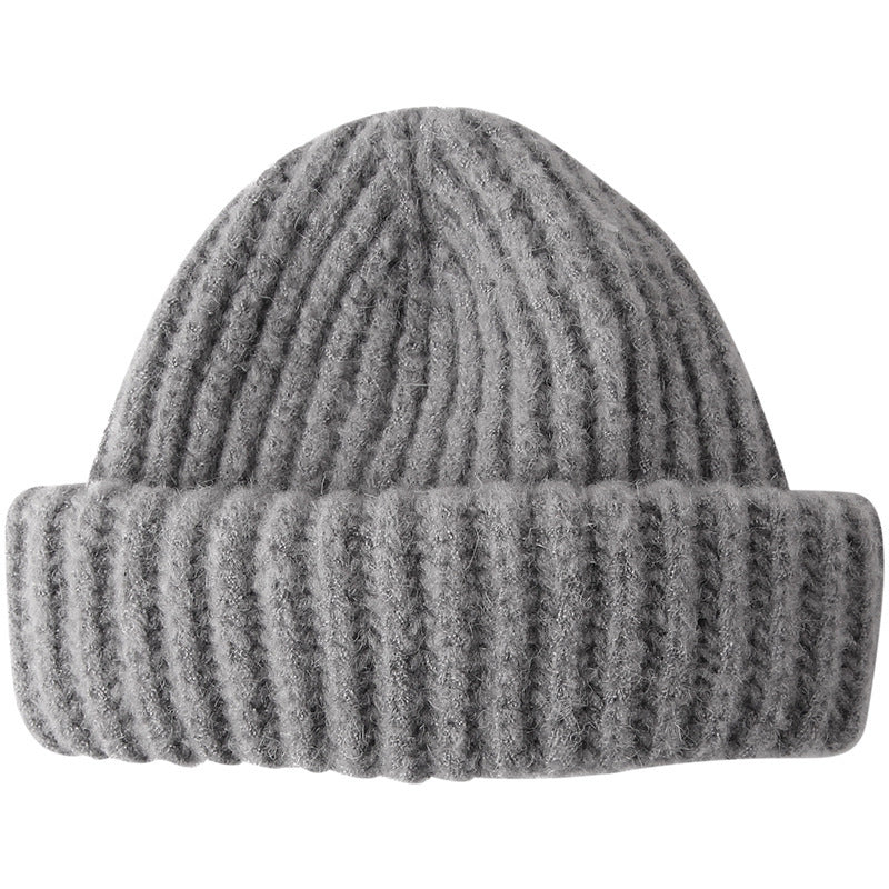 Solid color thick thick woolen hat - Urban Caps 