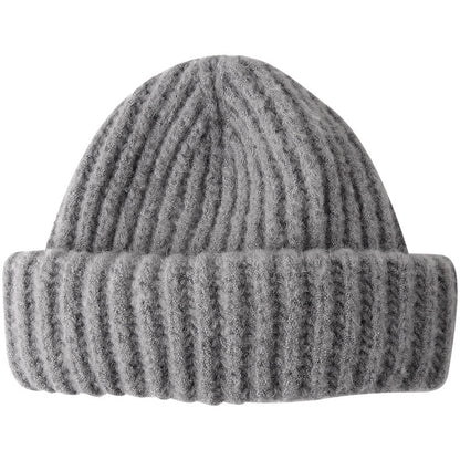 Solid color thick thick woolen hat - Urban Caps 