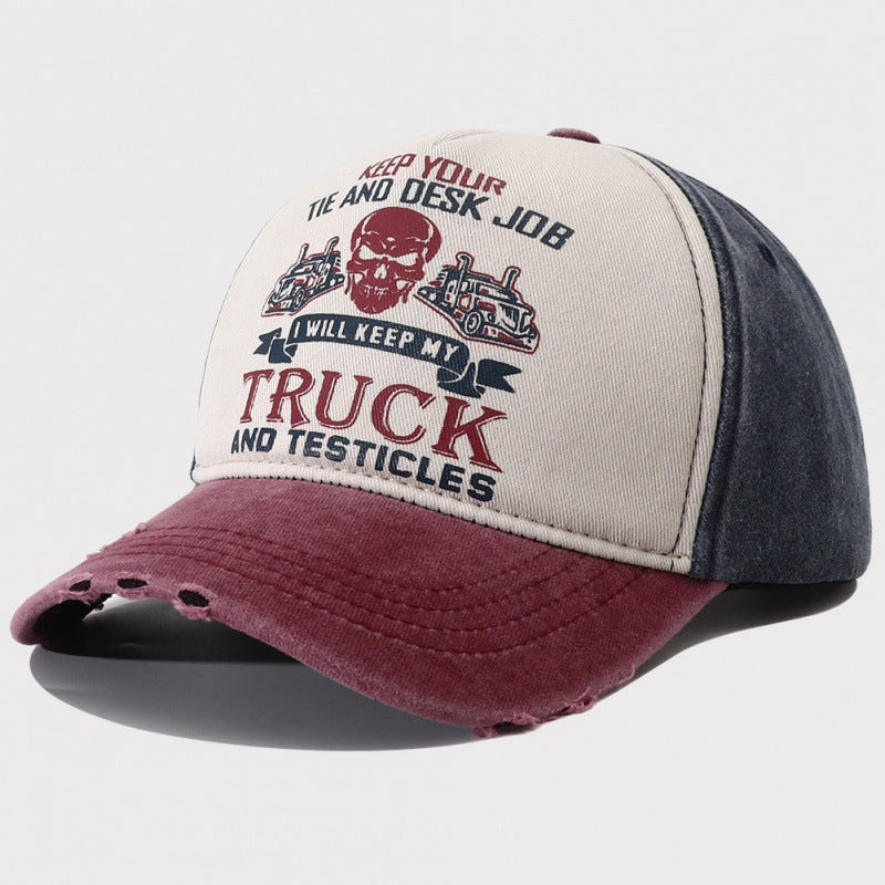 Peaked Hard Top Summer Letter Printing Stylish Baseball Cap - Urban Caps 