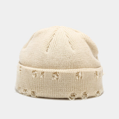 Chic and Cozy: Hole-Knitted Wool Hat for Effortless Style - Urban Caps 