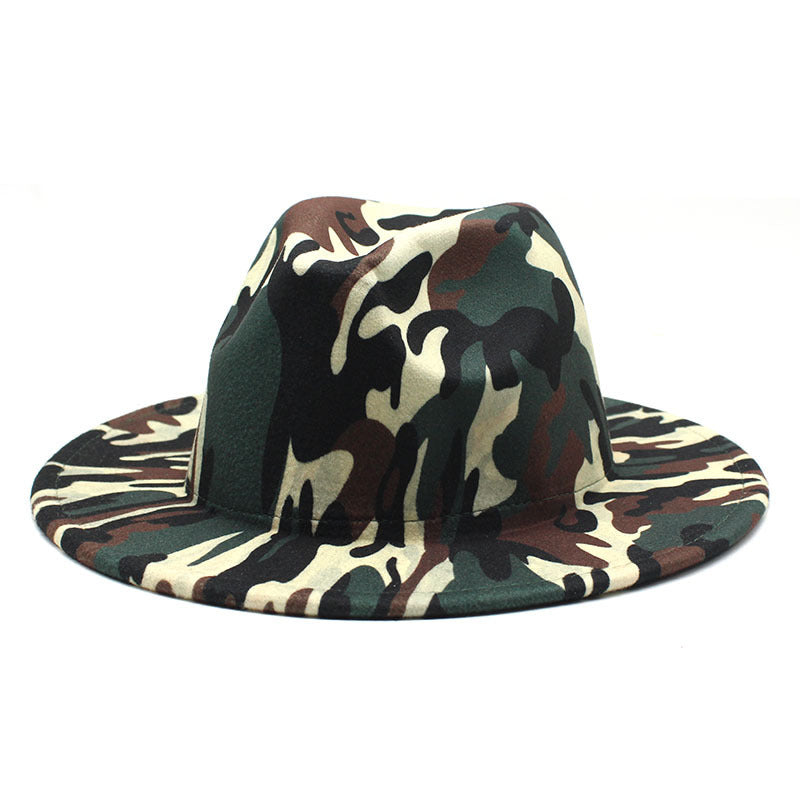 Cowboy Hat With Rolled Brim Striped Soft Woolen