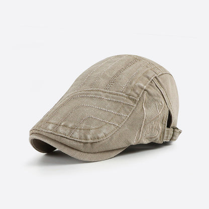 Washed Cotton Vintage Beret – Adjustable Duckbill Cap - Urban Caps 