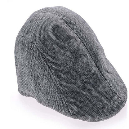 Breathable linen cotton duck tongue beret middle aged man - Urban Caps 