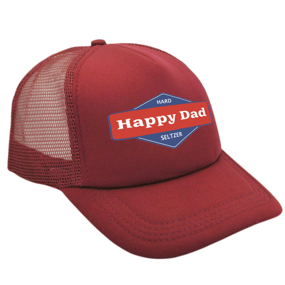 Hot Solid Color Mesh Happy Dad Baseball Summer Hat Male Truck Driver Mesh Peaked Cap - Urban Caps 