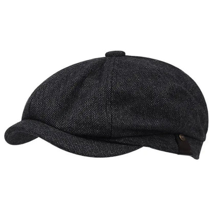 Retro Octagonal Beret Hat – British Dome-Style Peaky Blinders Cap | Free Size - Urban Caps 
