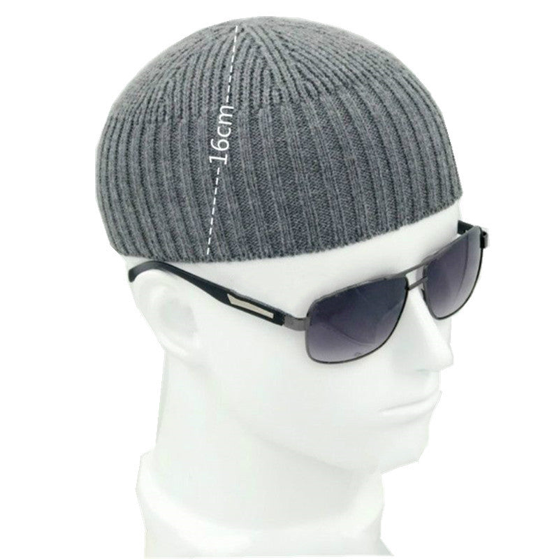 Short Cotton Knit Hat Men's Winter Woolen Thread - Urban Caps 