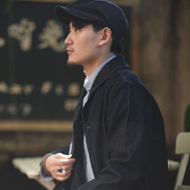 Retro Denim Newsboy Cap – British Dome-Style Cotton Hat | All-Season Fit - Urban Caps 