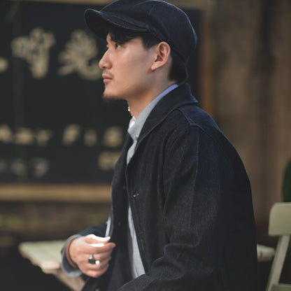 Retro Denim Newsboy Cap – British Dome-Style Cotton Hat | All-Season Fit - Urban Caps 