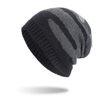 New Tricolor Striped Long Pullover Knit Beanie - Urban Caps 