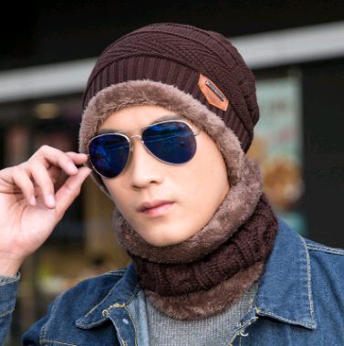 Knitted Winter Hat with Crossed Scarf Neck Warmer - Urban Caps 