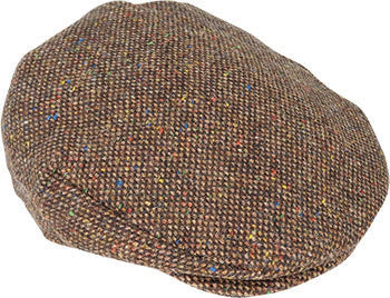 Hanna Hats Plain Donegal Tweed Vintage Cap – Pure New Wool, Handmade in Ireland