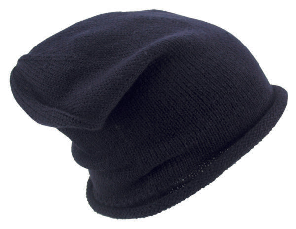 Fine Knit Acrylic Pull-On Beanie – Lightweight Stretch Winter Hat